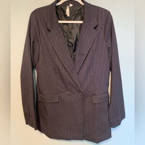 Pinstripe Blazer Jacket - L